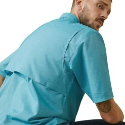 Ariat® Men's Rebar Made Tough VentTEK DuraStretch™ Blue Shirt 10043580 -Western Edge Men Sales Store S23 MNS WORK 10043580 detail03