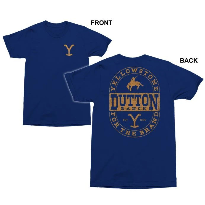 Yellowstone® Men's Dutton Ranch Graphic Logo Blue T-Shirt 66-331-337 1 Yellowstone® Men's Dutton Ranch Graphic Logo Blue T-Shirt 66-331-337