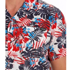 Cinch Men's White Floral Camp Short Sleeve Shirt MTW1401031 -Western Edge Men Sales Store leaf2