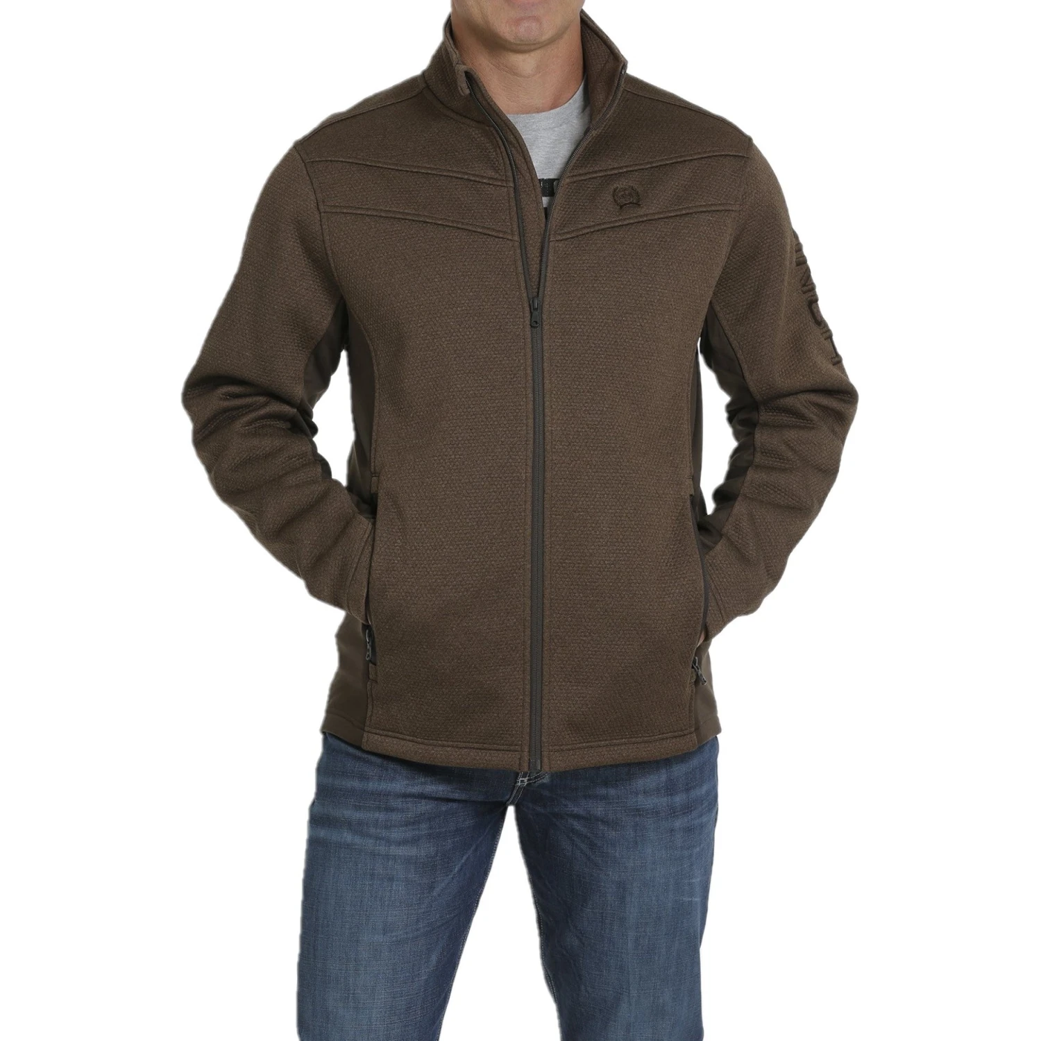 Cinch Men's Brown Sweater Jacket MWJ1562002 1 Cinch Men's Brown Sweater Jacket MWJ1562002