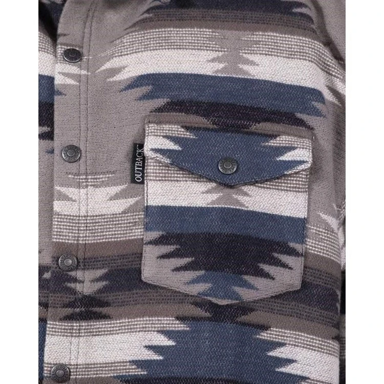 Outback Trading Company Men's Elliot Aztec Grey Shirt Jacket 42726-GRY 4 Outback Trading Company Men's Elliot Aztec Grey Shirt Jacket 42726-GRY - Image 4
