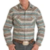Panhandle Rough Stock Men's Striped Multicolor Western Snap Shirt RSMSOSR0NX