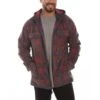 Scully Men's Red And Navy Zip Up Plaid Corduroy Hoodie 5270-RNV